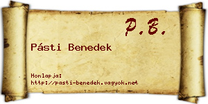 Pásti Benedek névjegykártya