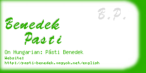 benedek pasti business card